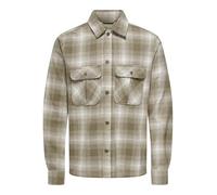 ONLY&SONS Camisa Hombre Tejido Regular Fit Cuello de Camisa Tapeta Bolsillos en el Pecho, Color:Marrón, Talla:L