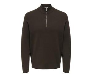 Only & Sons Onscooper Half Zip High Neck Knit Noos Camiseta de Media, Demitasse, XS Hombre, Demitasse, XS