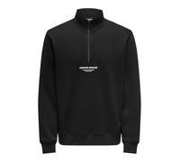 ONLY & SONS ONSCURATED REG - Sudadera con Media Cremallera, Negro, L