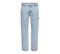 ONLY & SONS Onsedge Straight Car LB 1087tai Dnm Noos Jeans, Mezclilla De Color Azul Claro, 33W / 34L para Hombre