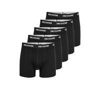 ONLY & SONS Onsfitz Solid Trunk Noos-Pack de 5 Troncos Bóxer, Black/Detail:Black Waist-White Logo, XL para Hombre