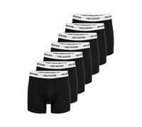 ONLY & SONS Onsfitz Solid Black Trunk Noos-Pack de 7 Unidades Bóxer, Negro/Detalle: Logotipo Negro de Cintura Blanca, XS para Hombre