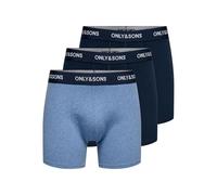 Only & Sons Onsfitz Solid Boxer para Hombre 3 Pack Noos, Medium Blue Melange, M (3 Unidades)