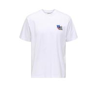 ONLY & SONS Onsfleuri Life Flower RLX SS tee, Blanco Brillante, M Hombres