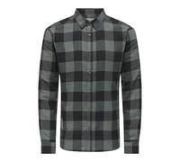 ONLY & SONS Onsgudmund LS Checked Shirt Noos, Bálsamo Verde, XS