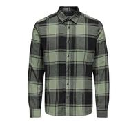 Only & Sons Onsgudmund LS Checked Shirt Noos Camisa, Black/Checks: Big Sea Spray, L para Hombre