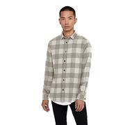Only & Sons Onsgudmund LS Checked Shirt Noos Camisa, Blanco Envejecido, S para Hombre