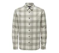Only & Sons Onsgudmund Ls Checked Shirt Noos Camisa, Hombre, Blanco Envejecido, L
