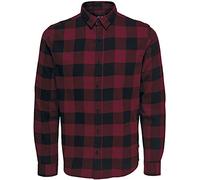 Only & Sons Onsgudmund LS Checked Shirt Noos Camisa, Rojo Oscuro, XXL para Hombre