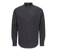 Only & Sons Onsgudmund Noos Slim-Camiseta Lisa de 1 pkt Camisa de Manga Larga Hombre, Negro, XL