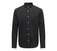 Only & Sons Onsgudmund Noos Slim-Camiseta Lisa de 1 pkt Camisa de Manga Larga Hombre, Negro, XL