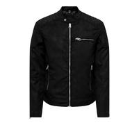 Only & Sons Chaqueta de hombre biker de suede. Negro S
