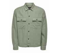Only & Sons Onskennet LS - Sobrecamisa de Lino Noos,C5 Camisa Hombre, Pantano, M