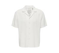 ONLY & SONS Onslatham Rlxss Resort Linen Struc Shi Camisa de Manga Corta, Cloud Dancer, M Hombres