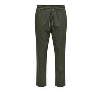 Only & Sons Onslinus Crop 0007 Cot Lin Pnt Noos Pantalones de Tela, Verde Oliva, M para Hombre