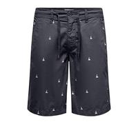 ONLY & SONS Onsloc 0157-Pantalones Pantalones Cortos, Azul Marino/Detalles: emb, M para Hombre