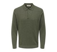 ONLY & SONS Onsloui Reg 12 LS Mel Polo Knit, Castor Gray, L Hombres