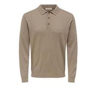 ONLY & SONS Onsloui Reg 12 LS Mel Polo Knit, Color Pardo., L