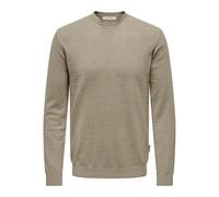 ONLY & SONS Onsloui Reg 12 Mel Crew Knit Noos, Color Pardo, XS para Hombre