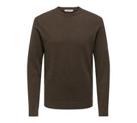 ONLY & SONS Onsloui Reg 12 Mel Crew Knit Noos, marrón (Coffee Bean), L