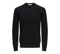 ONLY & SONS Onsloui Reg 12 Mel Crew Knit Noos, Negro, XS
