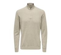 ONLY & SONS Onsloui Reg 12 Mel Half Zip Knit Noos, Avena, XS