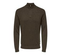 ONLY & SONS Onsloui Reg 12 Mel Half Zip Knit Noos, marrón (Coffee Bean), M