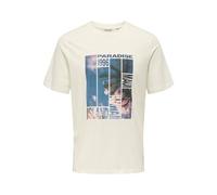 ONLY & SONS Onsmagdy Life Reg Photoprint SS tee, Cloud Dancer, M Hombres