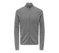 ONLY & SONS Onsmalik Reg 12 Pin Zip Cardigan Knit, Color Gris., M