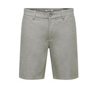 ONLY & SONS ONSMARK 0011 Cotton Linen Shorts Noos, Pantalones Cortos Chinos Hombre, Castor Gray,