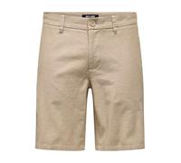 ONLY & SONS ONSMARK 0011 Cotton Linen Shorts Noos, Pantalones Cortos Hombre, Chinchilla,