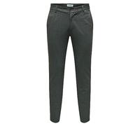 ONLY & SONS Onsmark Slim 02093-Pantalón de Herringbone Noos Pantalones Chinos, Negro, 29W x 32L para Hombre
