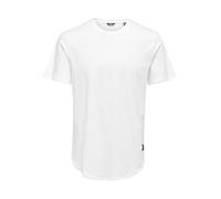 Only & Sons Camiseta de hombre manga corta y cuello redondo. Blanco L/40