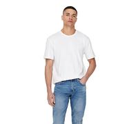 Only & Sons Onsmax Life Reg SS Stitch tee Noos Camiseta, Blanco, XL para Hombre