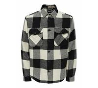 Only & Sons Onsmilo Life Ls Check Overshirt Noos Camisa, Hombre, Negro, M