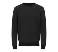 ONLY & SONS Onsmorgan Reg 12 Structure Crew Knit, Negro, M para Hombre