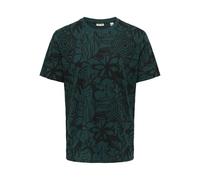 ONLY & SONS Onsperry Flower Life AOP Reg SS tee, Dark Sea, XXL Hombres