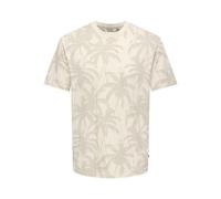 Only & Sons Onsperry Life Reg Leaf AOP SS tee, Blanco Envejecido, S Hombres
