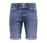 ONLY & SONS Onsply Dbd 8773-Pantalones Tai Dnm Noos Pantalones Cortos, Azul Vaquero Oscuro, L para Hombre