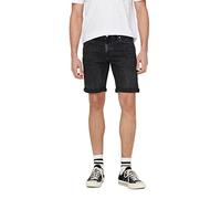 ONLY & SONS Onsply Washed Black 5192-Pantalones Pantalones Vaqueros Cortos, Negro Lavado, S para Hombre