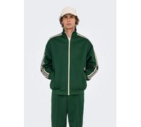 Only & Sons ONSRIBER RLX LS ZIP STRIPE TRACK SWEAT M Verde