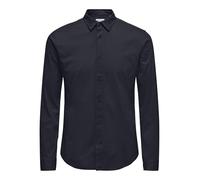 ONLY & SONS Stretch Shirt Onsrobin B/U LS Noos-Camiseta elástica, Azul Marino, S Hombres