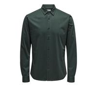 ONLY & SONS ONSROBIN Button Under LS - Camiseta elástica, Verde Oscuro, S