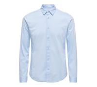ONLY & SONS Onsrobin Button Under LS Stretch Camiseta Camisa de Manga Larga, Color Azul, S Hombres