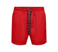 ONLY & SONS Onsted Life Short Swim Noos Bañador Corto, Rojo Escarlata, S Hombres