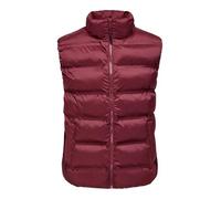ONLY & SONS Onsunion Seamless Life Puffer Vest Otw, Rojo Oscuro, S Hombres