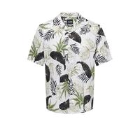 Camisa only & sons corte regular cuello cubano blanco hombre L