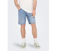 Only & Sons Pantalón bermuda de hombre de corte recto. Azul L (40)