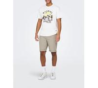 Only & Sons Pantalón bermuda regular fit de hombre. Beige XL