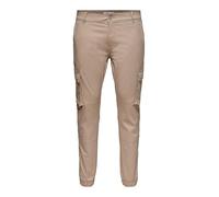 Only & Sons Pantalón Cargo Masculino ONSCAM Stage Cargo Cuff PK 6687, Beige, 34W x 34L